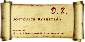 Dobrovics Krisztián névjegykártya