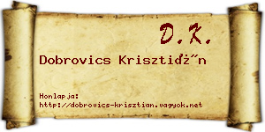 Dobrovics Krisztián névjegykártya